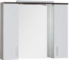 Зеркало-шкаф Aquanet Тиана (90 см, подвесной, с подсветкой, венге/белый)