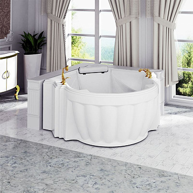 Акриловая ванна Fra Grande Монте-Карло (149*149 см, встраиваемая, угловая, с каркасом, с подголовником, белая)