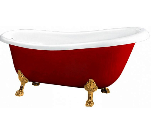 Акриловая ванна BelBagno BB04 (170*80,5 см, овальная, отдельностоящая, красная)
