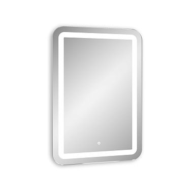Зеркало Континент Lucia LED (80*90 см, LED подсветка, сенсорный выключатель, часы, антизапотевание)