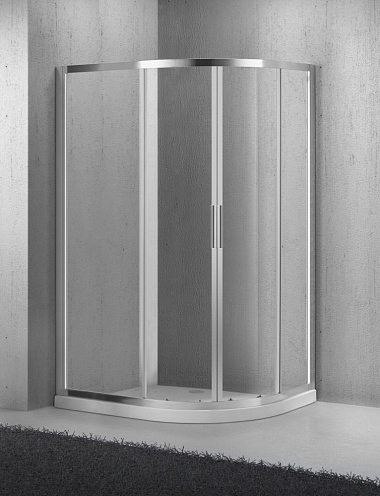 Душевой угол BelBagno Sela RH (100*80 см, прямоугольно-асимметричный, раздвижные двери, стекло прозрачное, без поддона, профиль хром)
