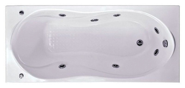 Акриловая ванна Bas Ямайка (180*80 см, прямоугольная, с гидромассажем, с каркасом, со сливом-переливом)