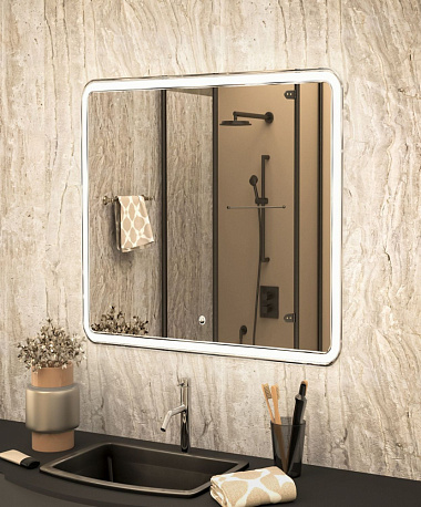 Зеркало Art&Max Vita (80 см, подсветка с диммером, гравировка)
