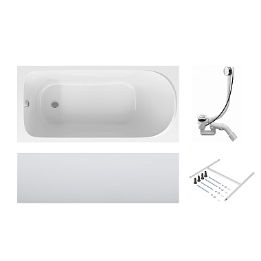 Акриловая ванна AM.PM (170x70 см, прямоугольная, с каркасом, слив-перелив, комплект)