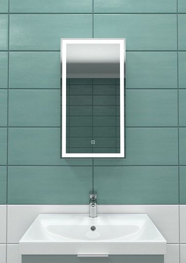 Зеркало-шкаф Art&Max Techno (35 см, с подсветкой, диммер, левый, белый)
