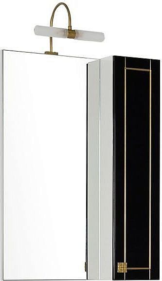 Зеркало-шкаф Aquanet Честер (60 см, правый, черный/патина золото)